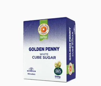 Golden penny cube sugar