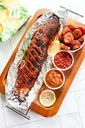 Grilled Catfish with chips