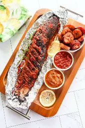 Grilled Catfish with chips