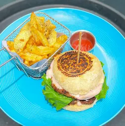 BEEF BURGER AND SIDE OF FRIES
