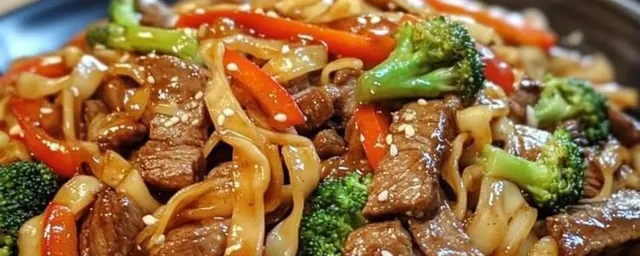 Linguine with beef