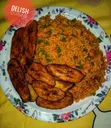jellof Rice with plantain