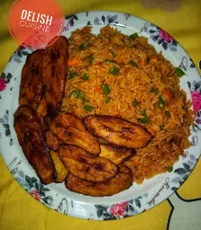 jellof Rice with plantain