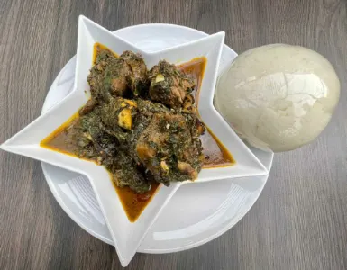 Afan soup with Fufu