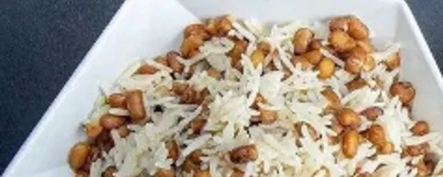 white rice and beans