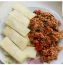 boiled yam  and egg sauce