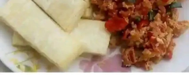 boiled yam and egg sauce
