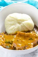 swallow served with ogbono soup