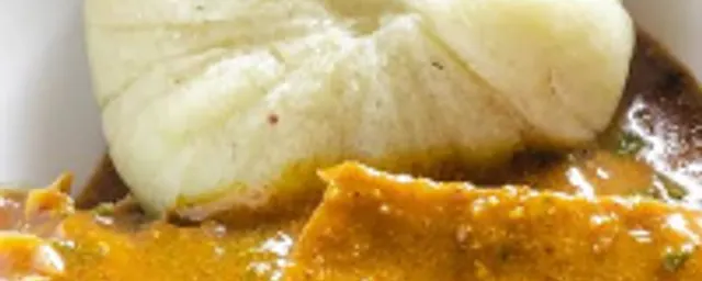 swallow served with ogbono soup