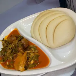 OHA soup served with semolina