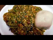 Semo with Okra soup