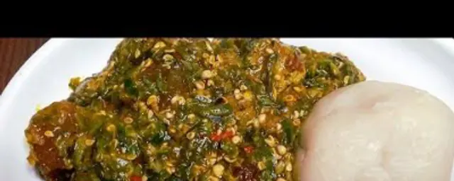 Semo with Okra soup