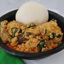 Semo with Egusi soup