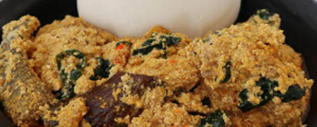 Semo with Egusi soup