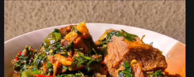 Eba with Vegetable soup