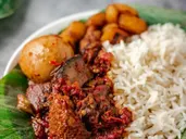 White Rice & Ofada Sauce