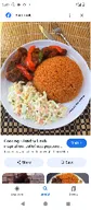 Jellof Rice with Beef and salad