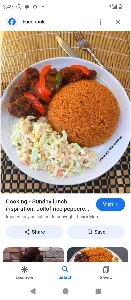 Jellof Rice with Beef and salad