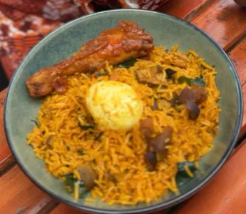 native rice with chicken