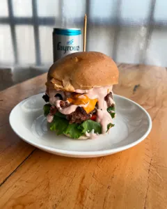 double decker beef burger