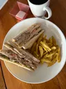 chicken sandwich and fries
