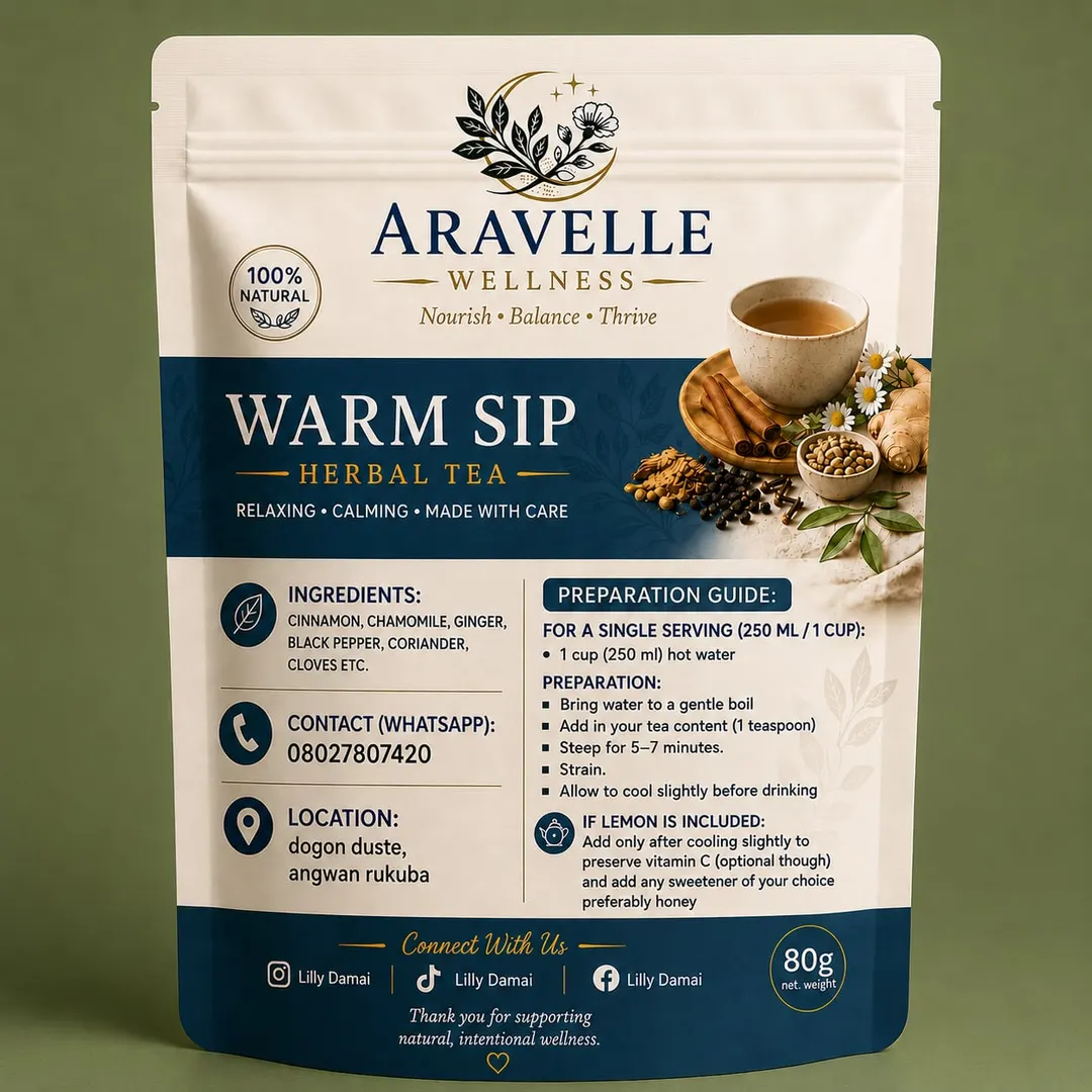 Aravelle Wellness warm sip tea