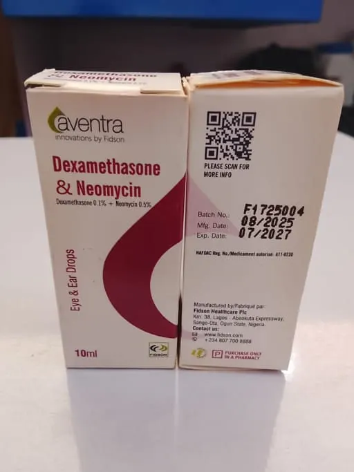 Dexamethasone and neomycin eyedrop